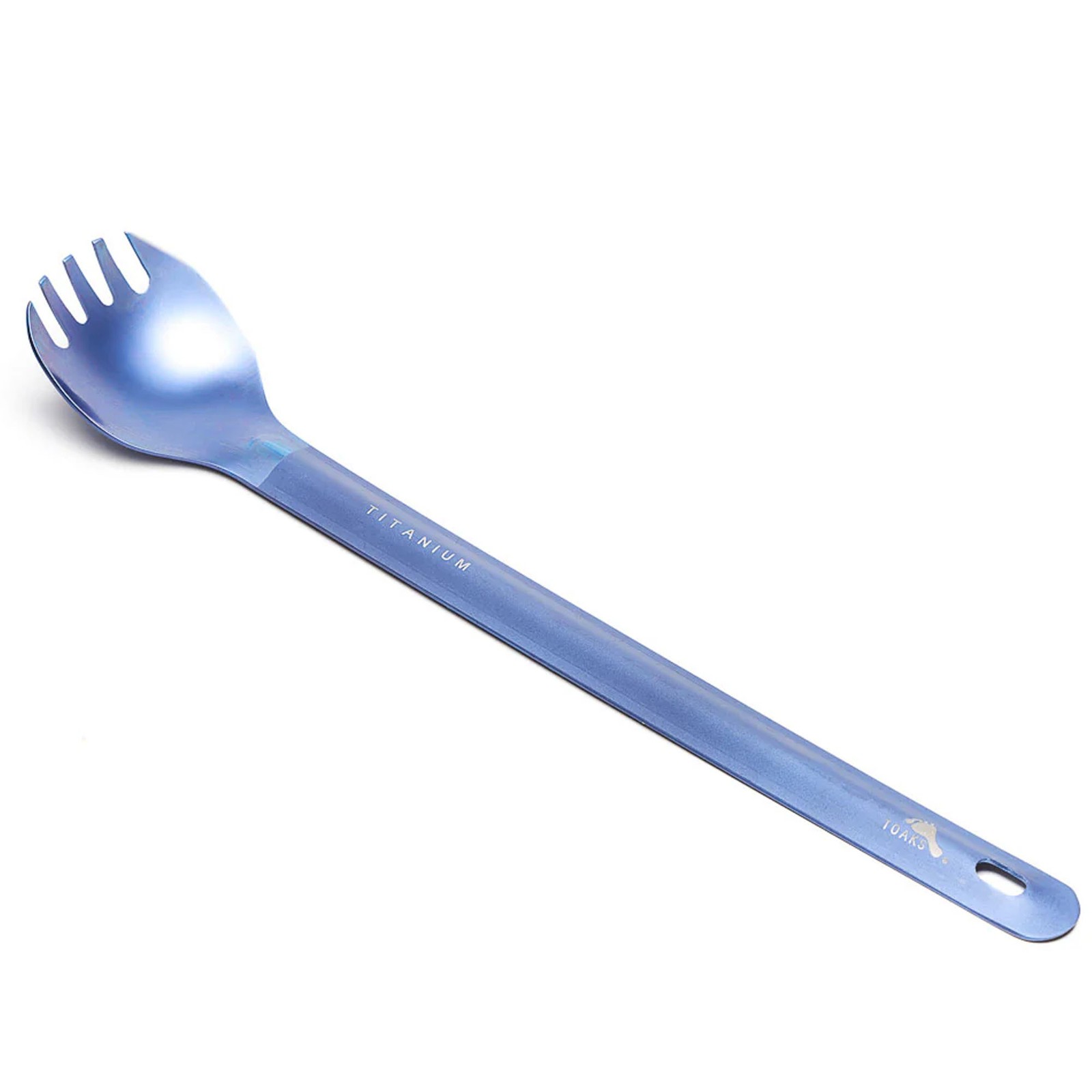 TOAKS Titanium Long Handle  Spork with Polished Bowl - Blue