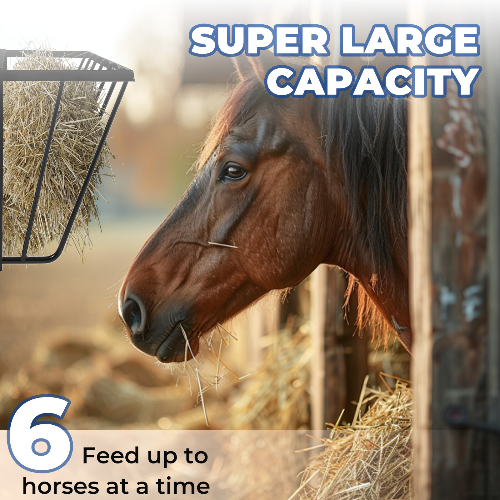 Premium Quality Hay Feeder Rack Wall Mounted Horse Feed Bucket Livestock Feeder