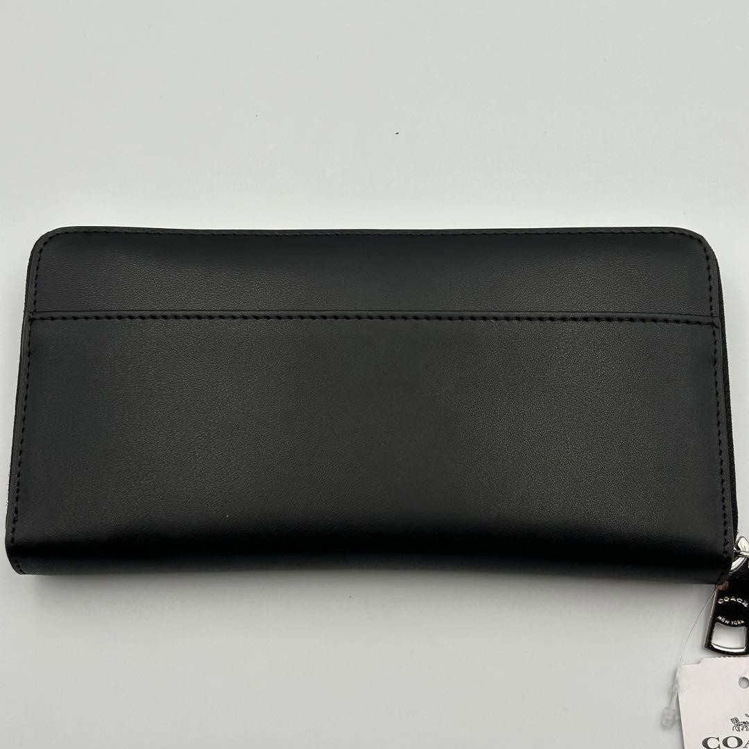 COACH x PEANUTS Long Wallet Snoopy Woodstock Leather Zip Black New F/S