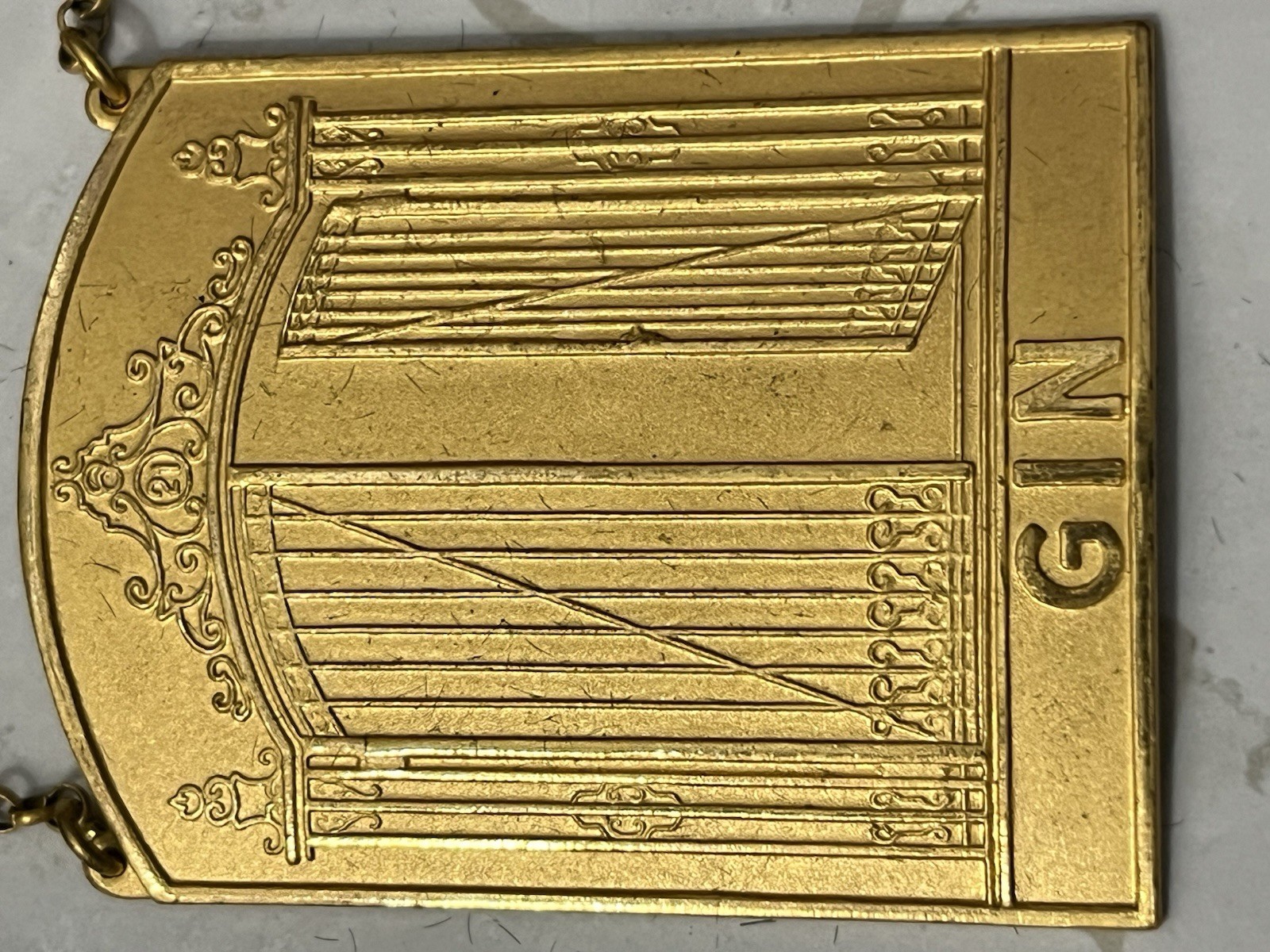 The "21" Club New York NYC Restaurant Gilt Bronze 3 Set Decanter Tags New In Box