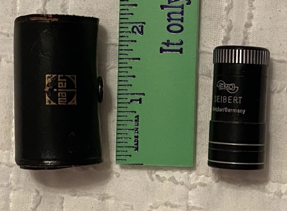 Vintage Seibert Wetzlar Germany Emoskop Pocket Loupe Scope W/ Case