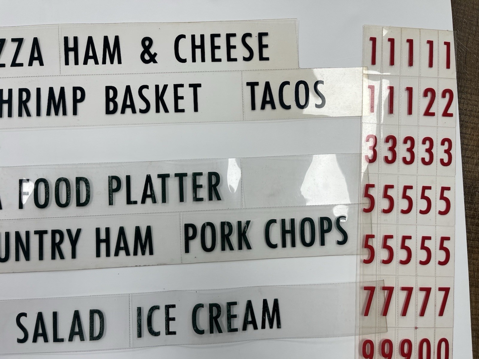 Original Coca-Cola Green 1950-60’s Menu Board Clear Pricing Numbers & Letters