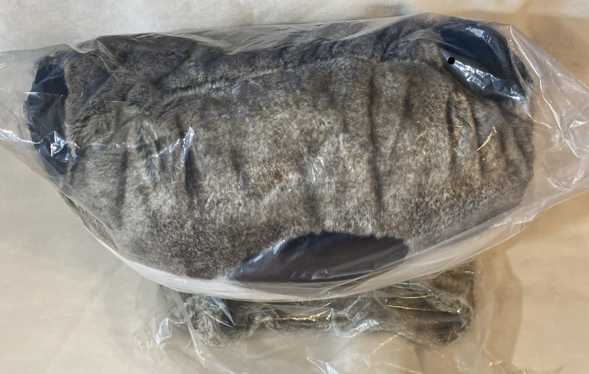 Pottery Barn Otter Critter Faux Fur Soft Kids Beanbag Slipcover 3D Large NWT