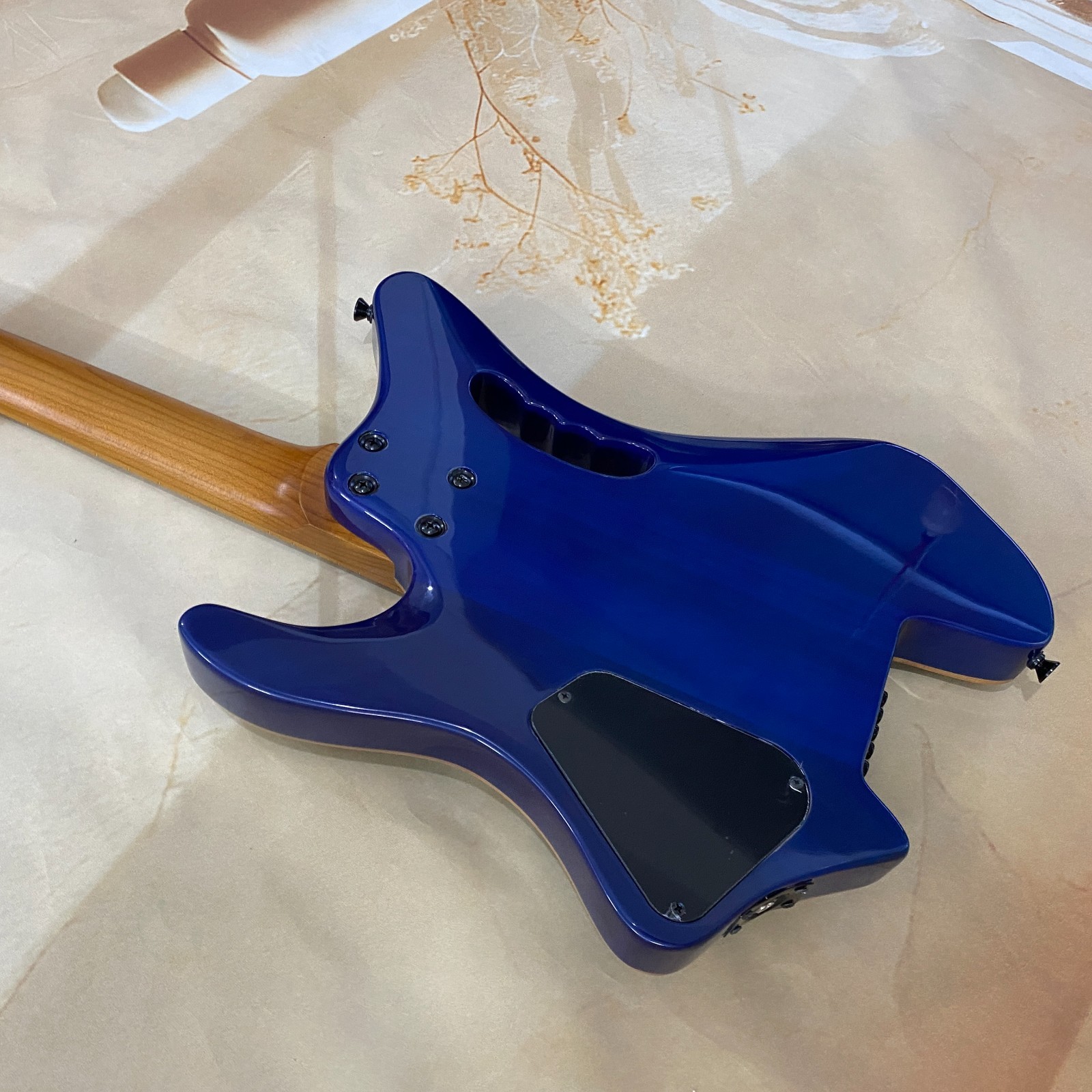 Headless Guitar HH pickups basswood body blue Discount