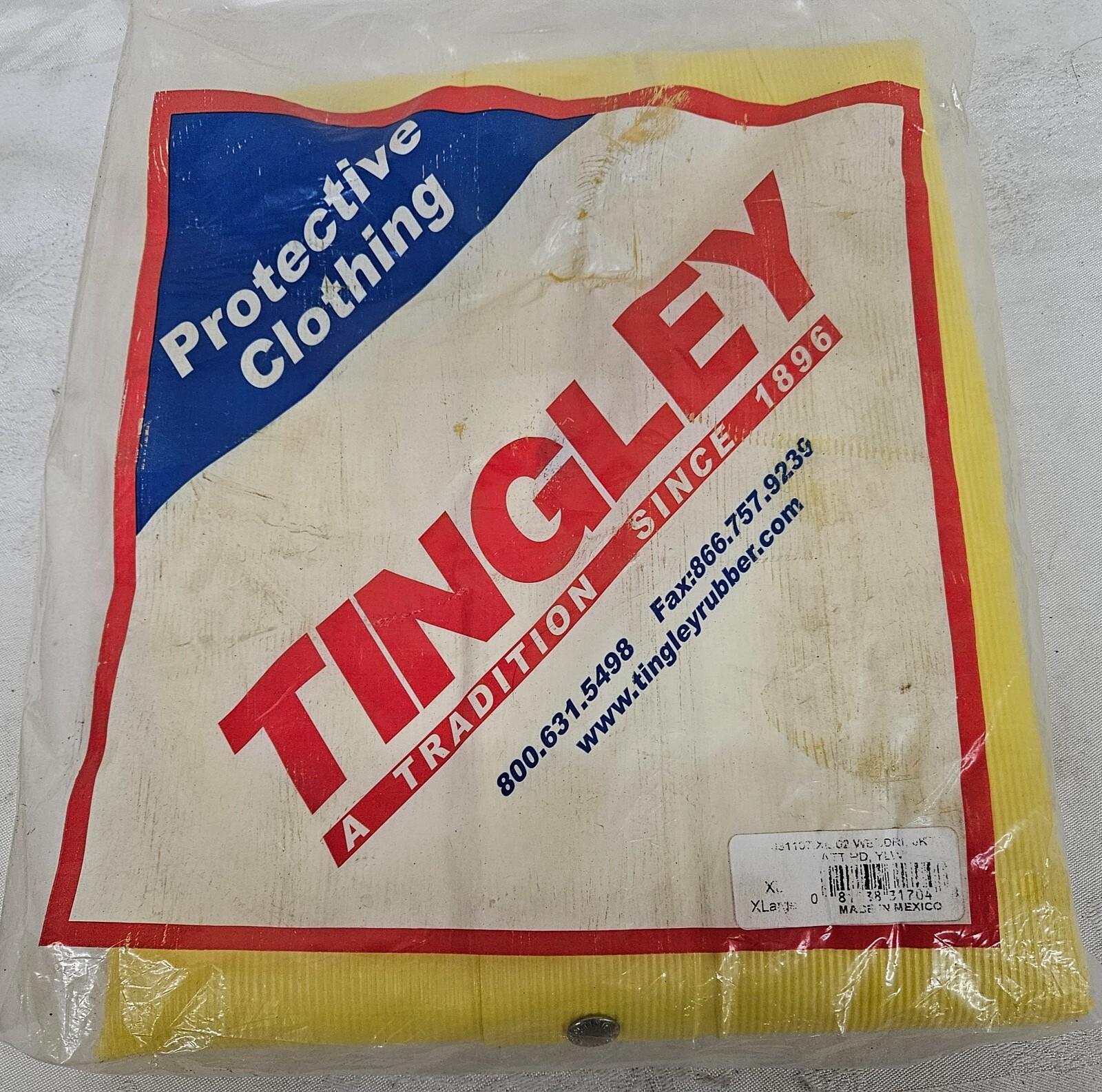 NIP TINGLEY Yellow Denier Nylon Raincoat XL New