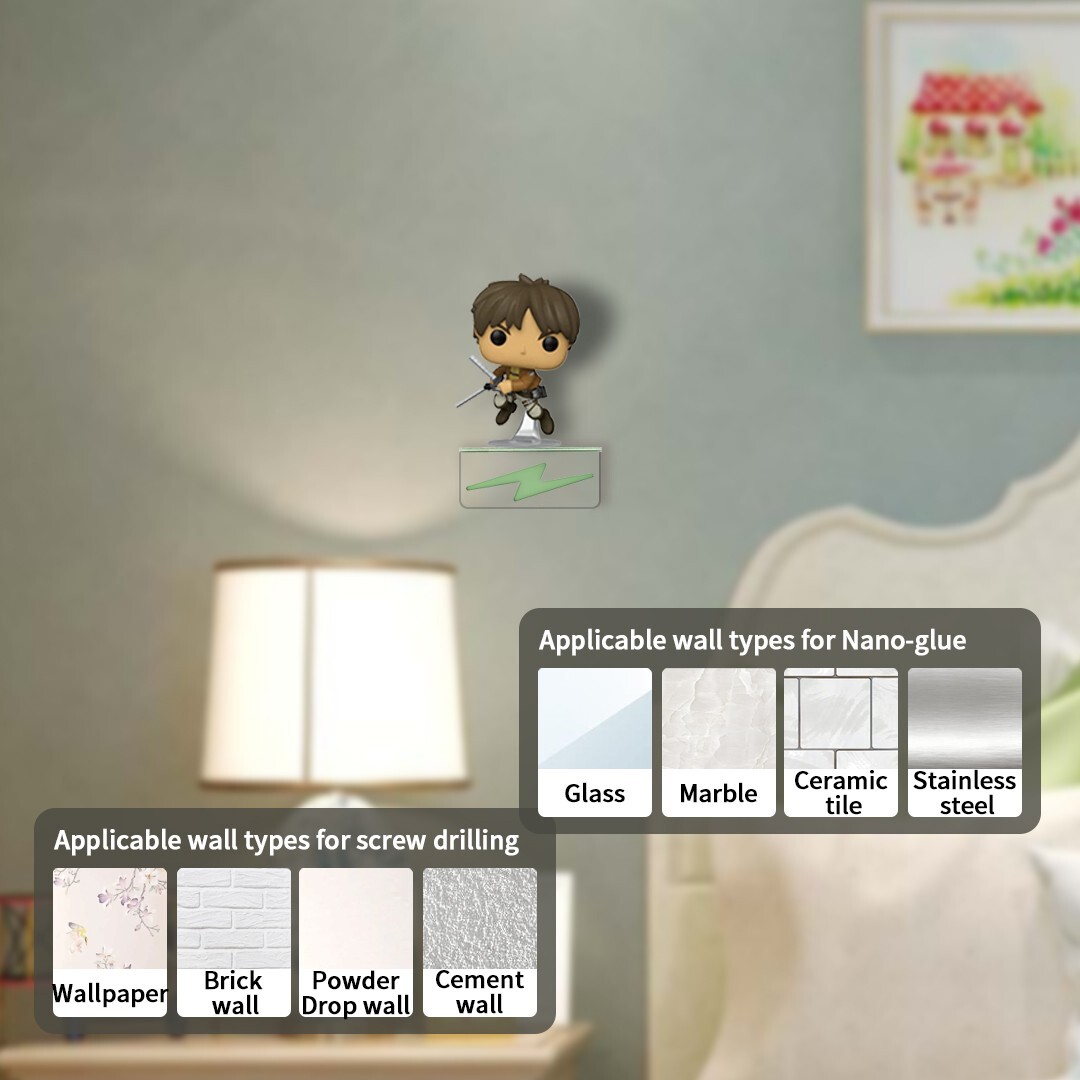 Clear Acrylic Stand Floating Funko Pop Display Shelf Wall Mount for Figure 10PCS