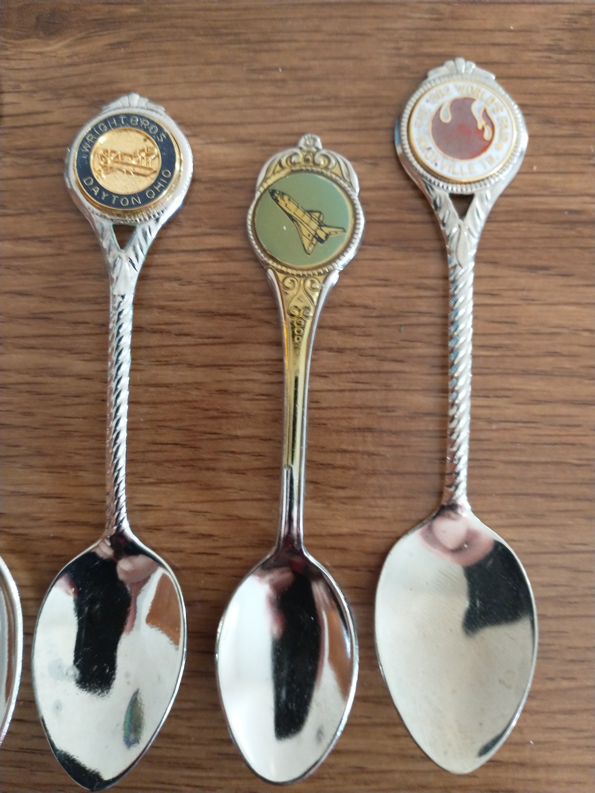 Vtg Lot of 13 Silver Plate Small Souvenir Spoons
