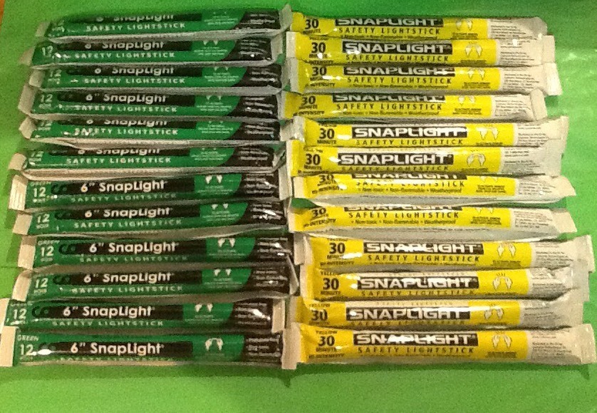 24 Pack Cyalume Green 12Hr/Yellow 30 Min Hi Intensity SnapLights Emergency Prep