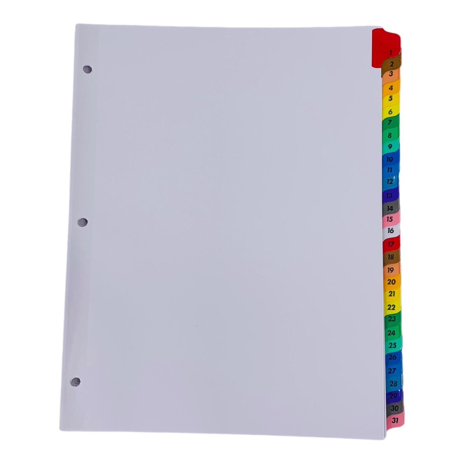 Universal Table of Contents Dividers 31 Tab 3 Hole Punched Letter Size