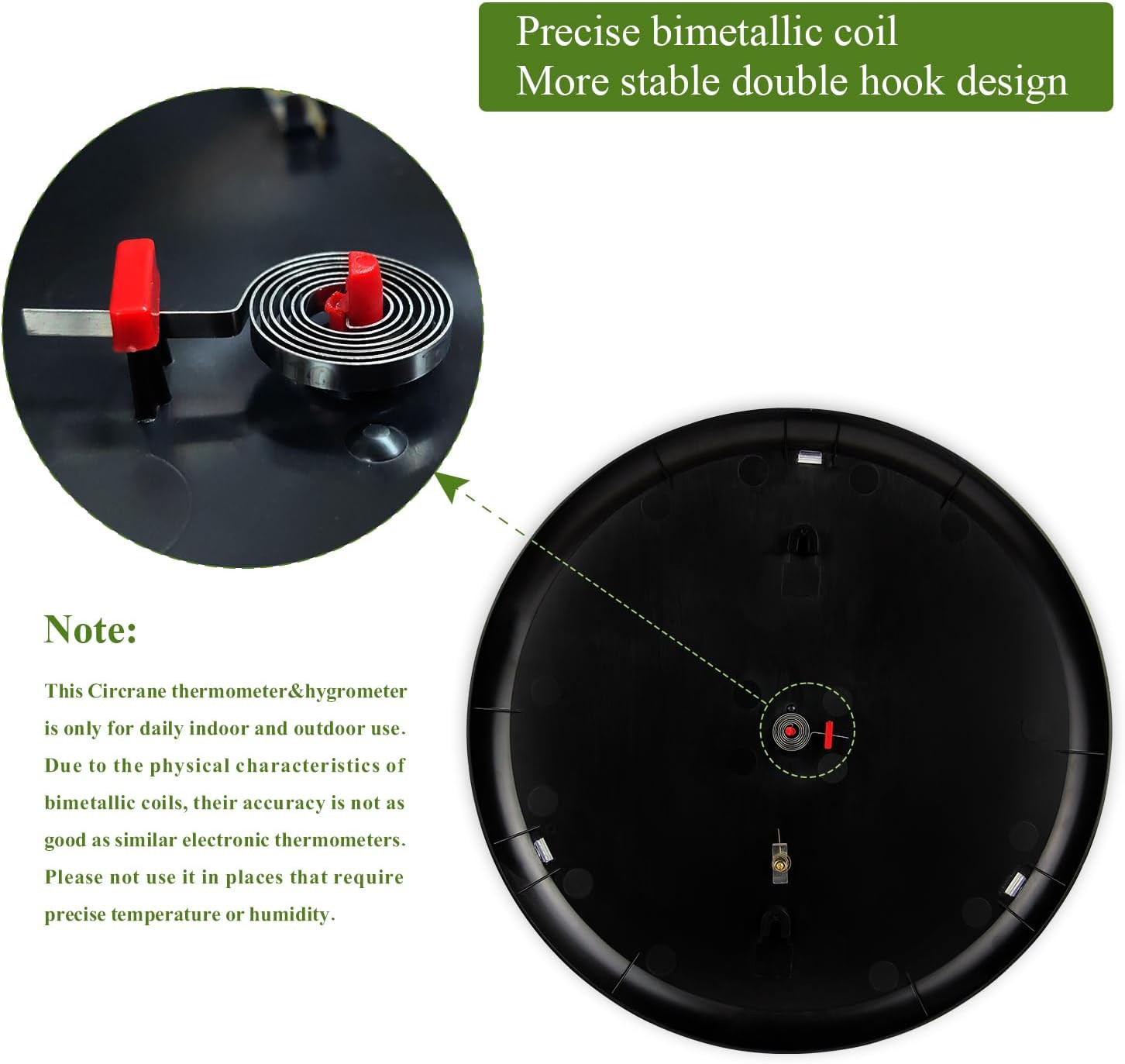 13.25 Inch round Thermometer with Hygrometer, Large Indoor Wall Patio Bimetal We