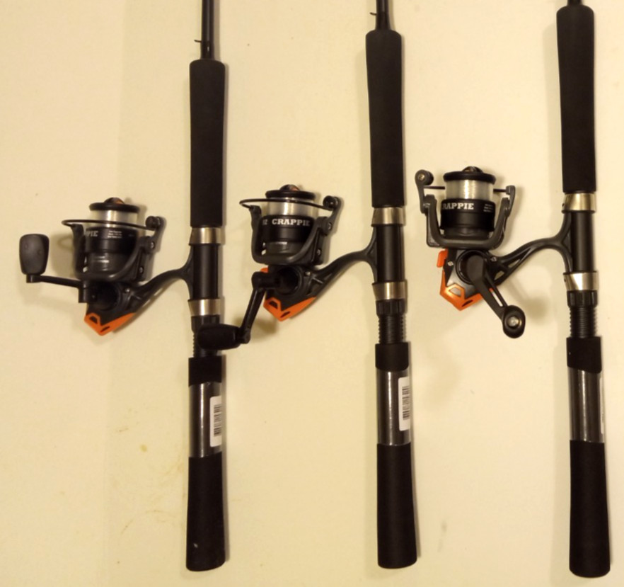 lot of 3 Fish Bonz Crappie 7-foot rod & spinning Reel combo 2-piece light