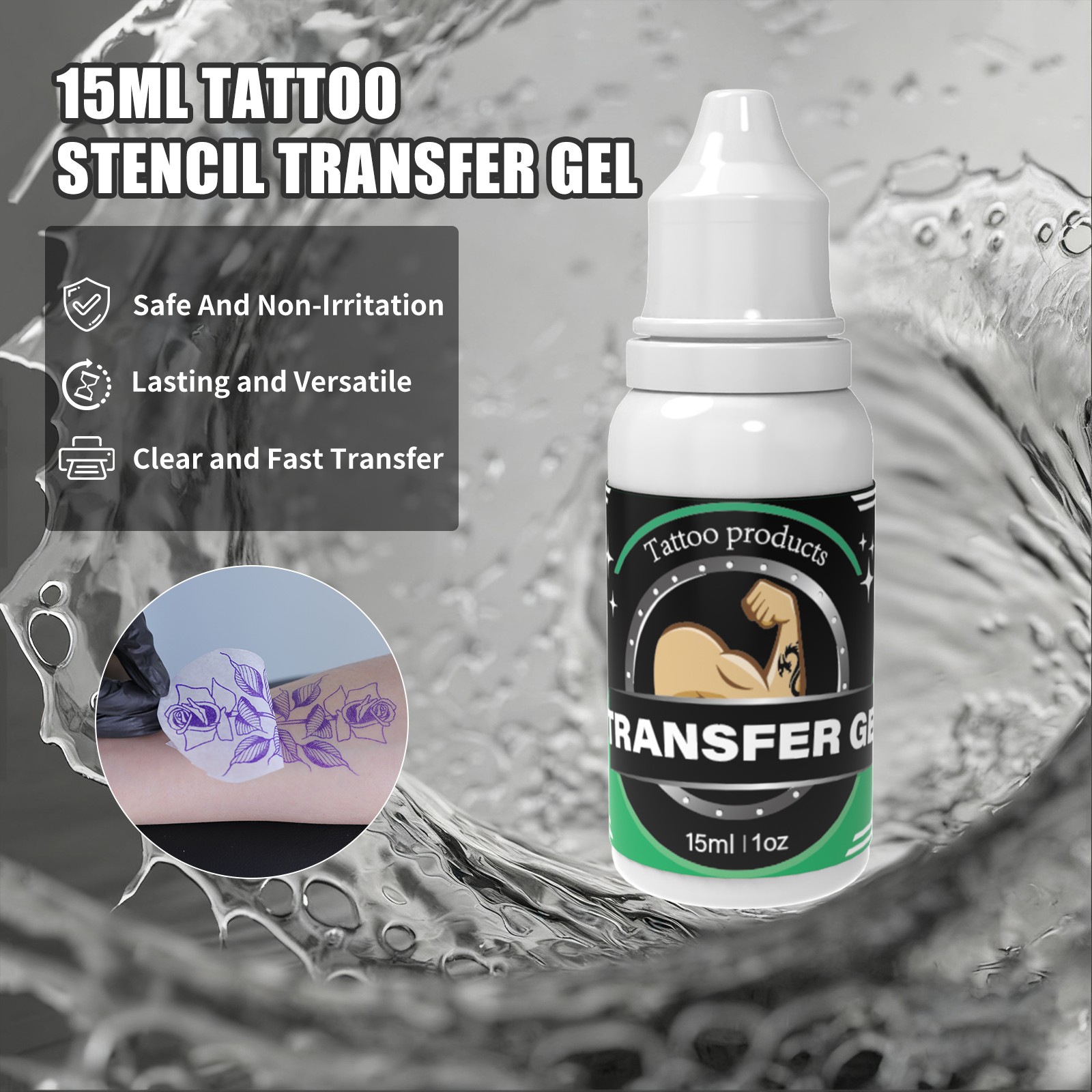 YILONG Tattoo Machine Wireless Tattoo Kit Tattoo Pen with Ink Needle Paper Gel