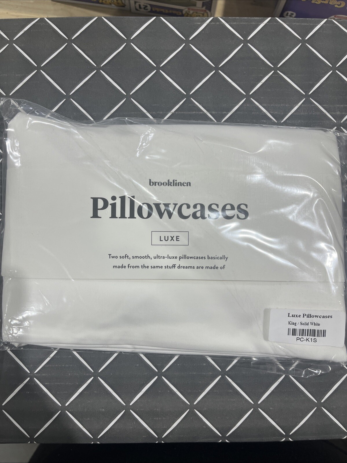 Set of 2 Brooklinen Luxe Sateen Pillowcases Solid White King PC-K1S