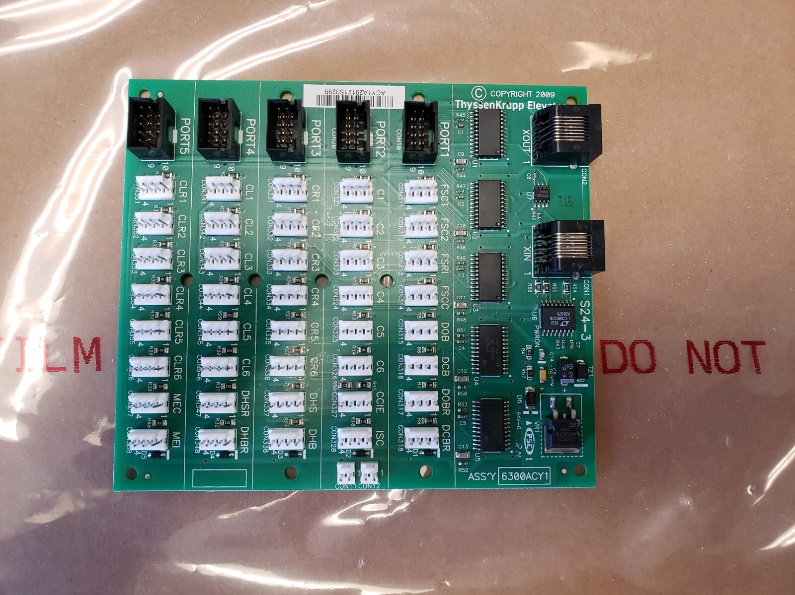 ON SALE 1 WEEK THYSSEN ELEVATOR ELEVATOR 6300ACY1 / 9875523 / S24-3 FREE SHIP