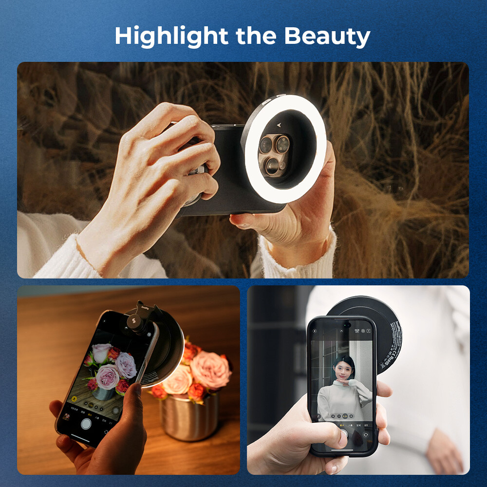 SmallRig Vibe P30 67mm Ring LED Video Light, on Camera Lens Light 4873