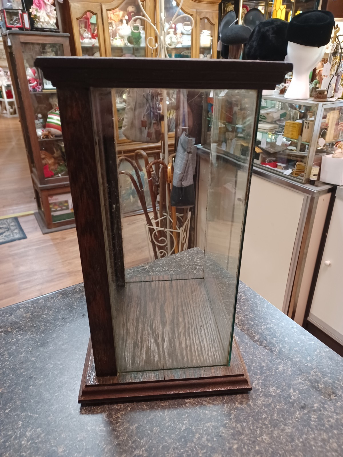 Antique Wood Display Case Canisteo NY Pharmacy 16" x 10" x 9"