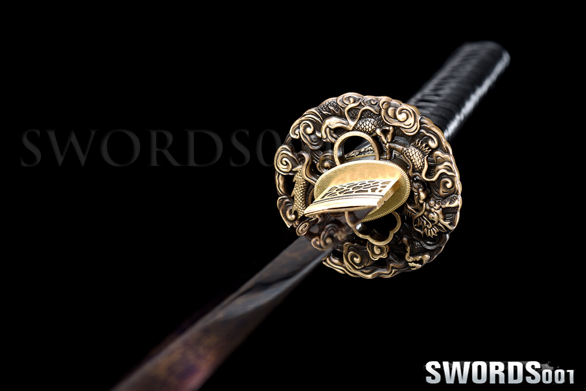 Japanese Samurai Sword Damascus Folded Steel Red Blade Sharp 40'' Dragon Katana