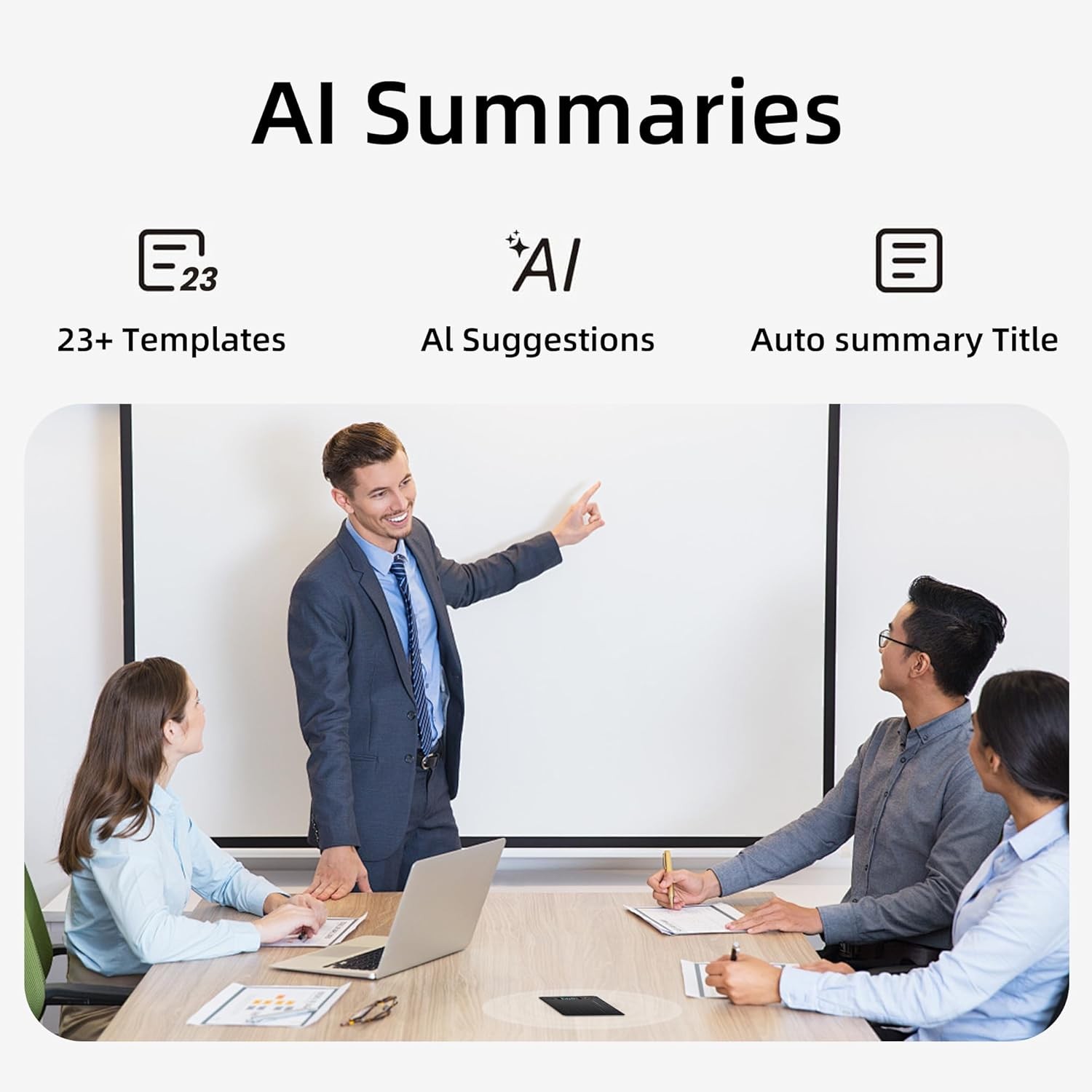 AI Voice Recorder,64GB Smart Audio Recorder W/ Transcribe AI Su Supports 112 Lg