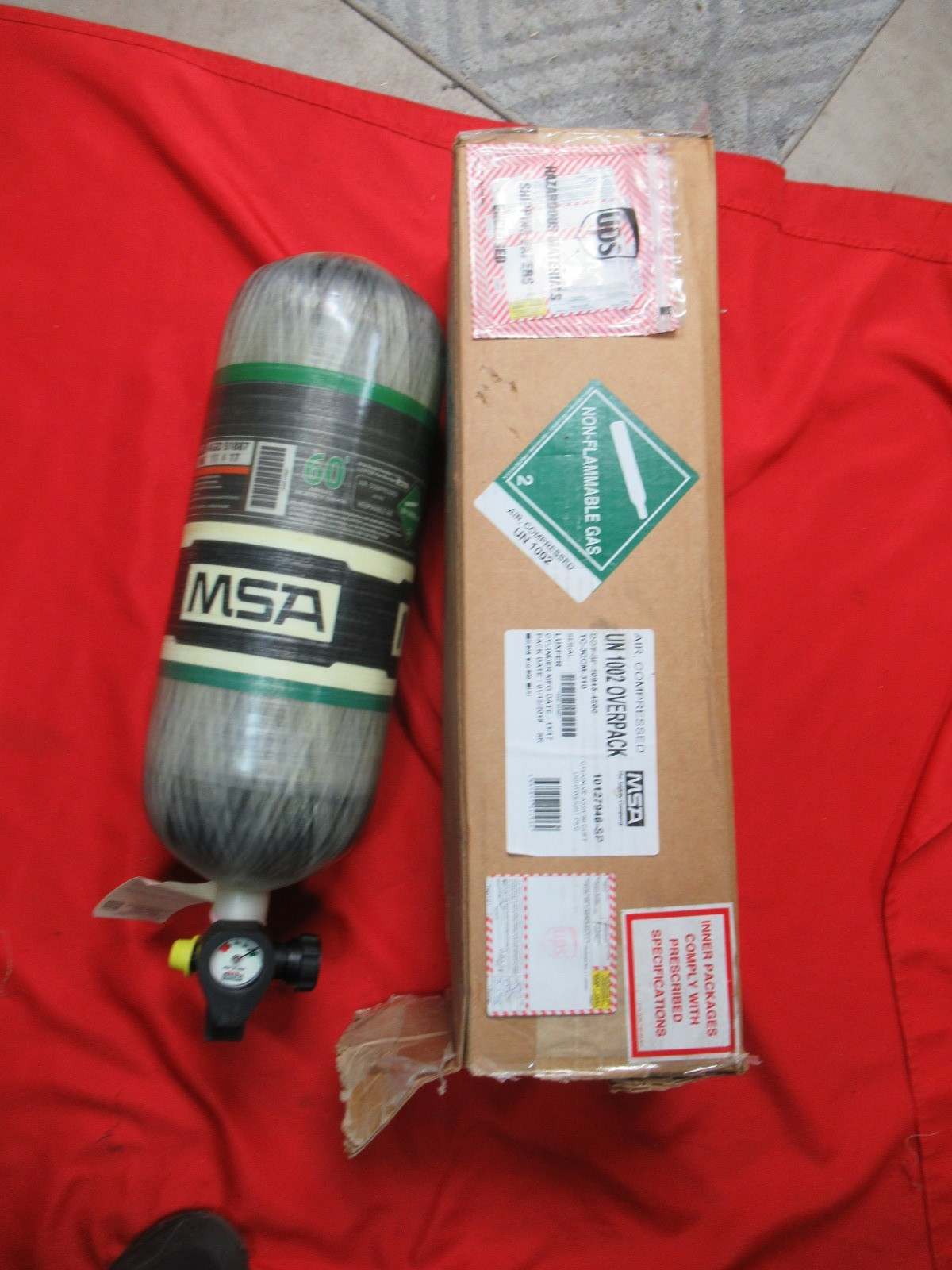 N.O.S. 60 MINUTE  MFG 11/2017 MSA Tank G1 SCBA Cylinder Carbon Fiber TANK BOTTLE