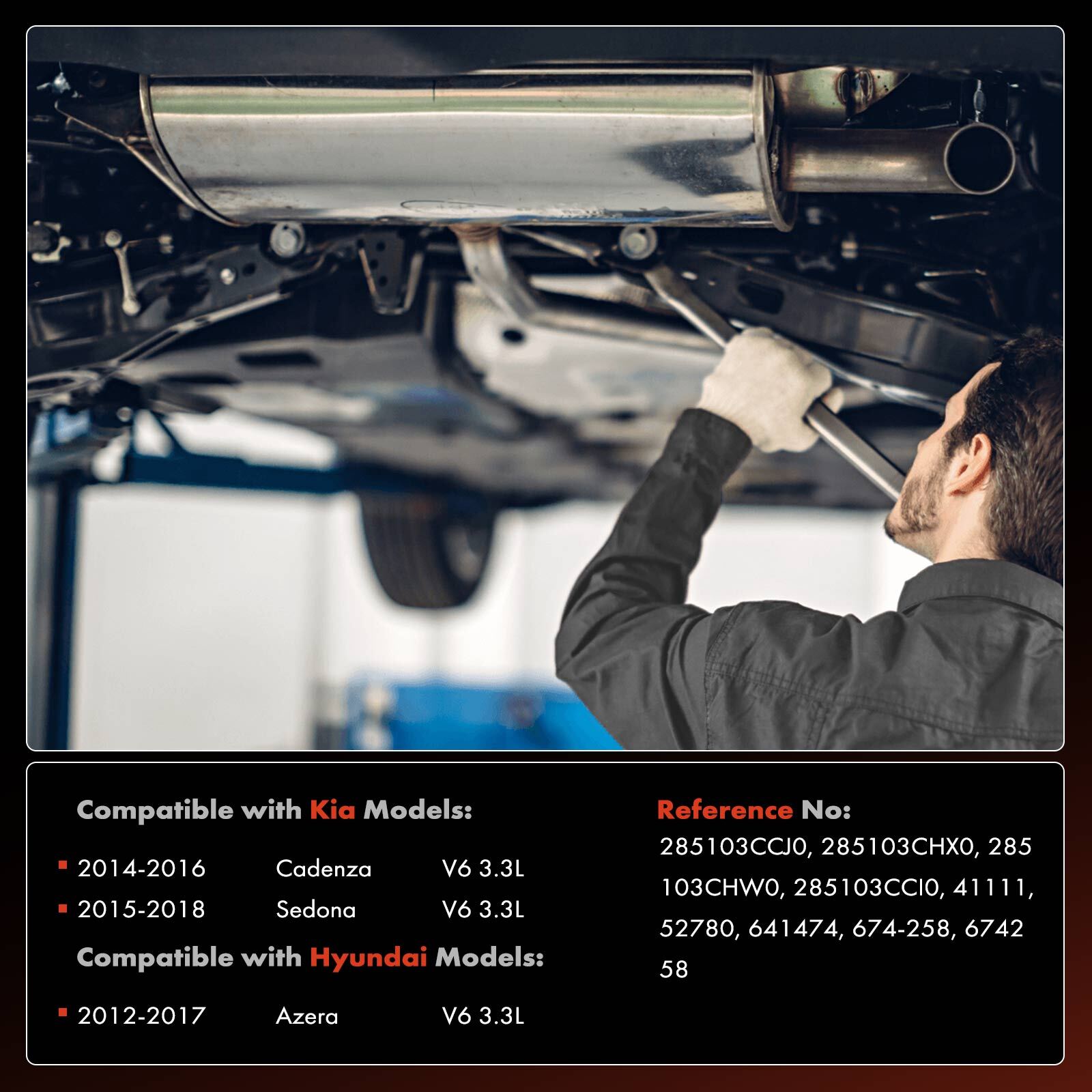 Front Catalytic Converter for Kia Sedona 2015-2018 Cadenza 14-16 Hyundai Azera