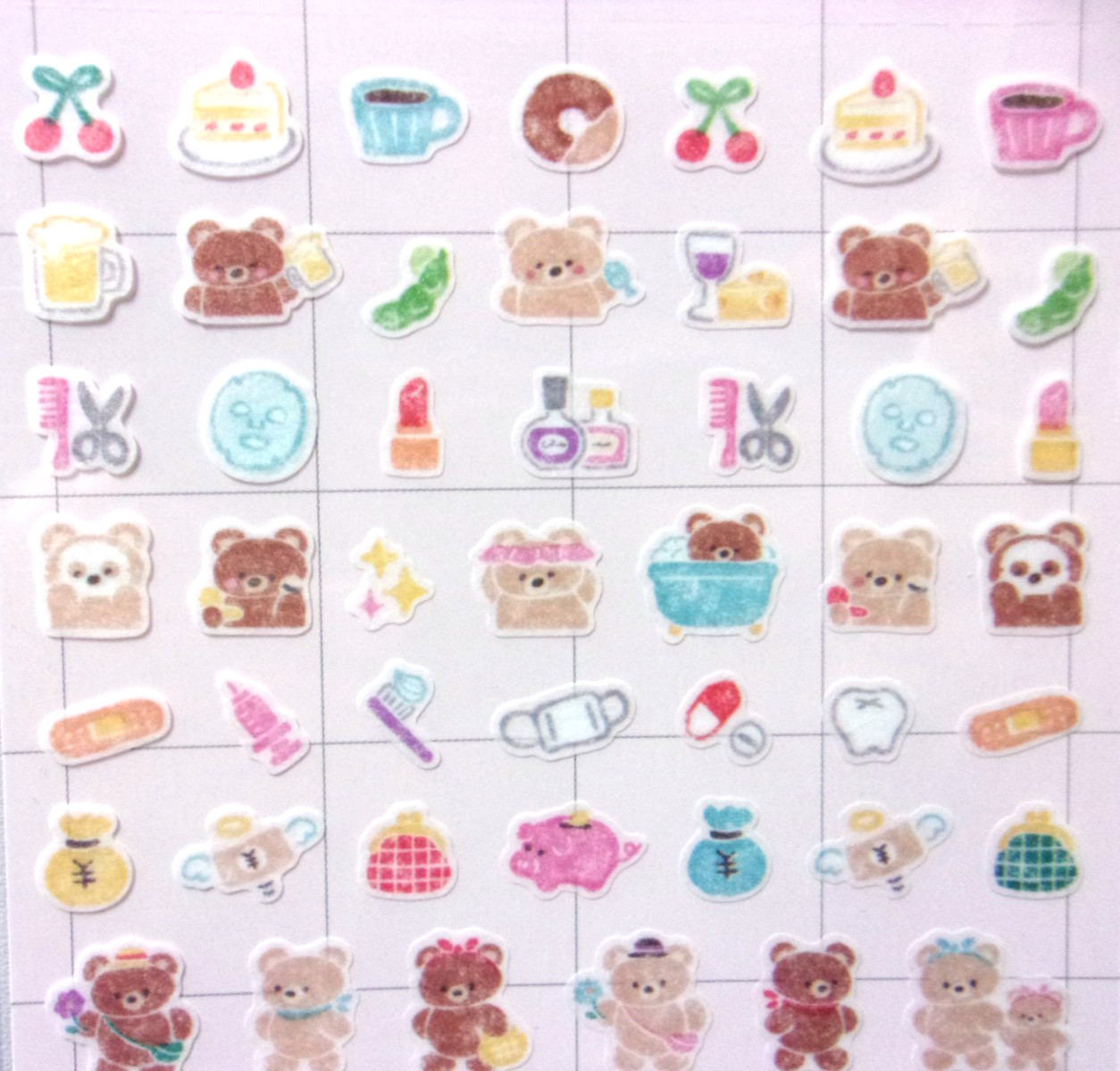 GAIA Bear Schedule Masking Washi Mini Sticker Sheet, New