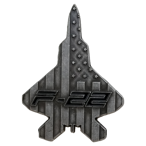 F-22 Raptor Military Aircraft Shaped Challenge Coin