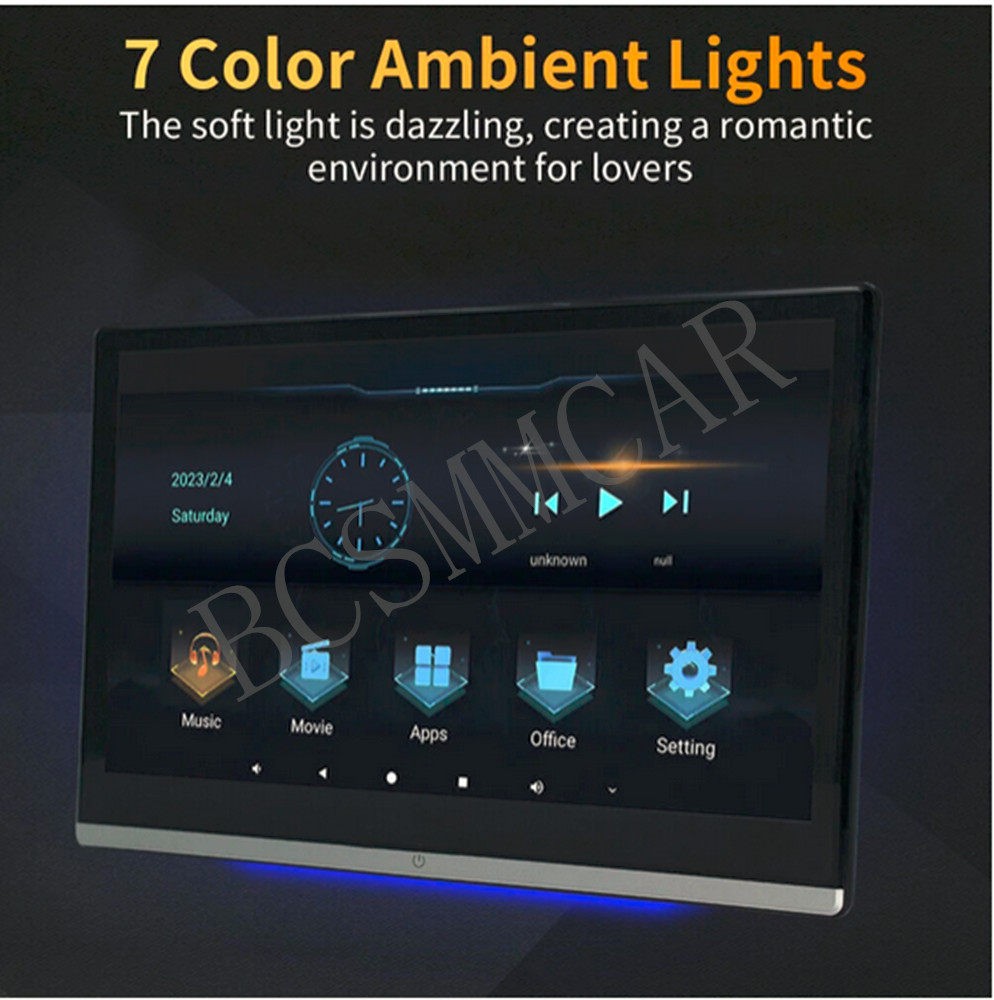 2x Car Headrest Monitor Rear Seat Entertainment TV Video Player IPS Touch Screen