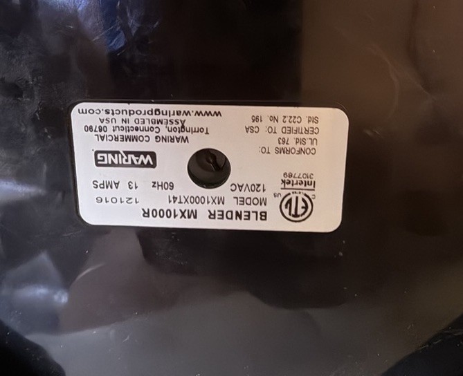 Waring Commercial Xtreme MX1000XT41 Blender 3.5 HP 64oz Hi-Power Heavy Duty