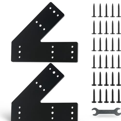 V-45 Degree Heavy Duty Steel Flat Angle Bracket 2-Pack