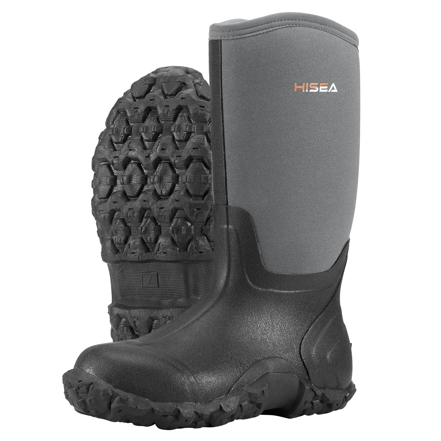 HISEA Men Neoprene Rain Boots Waterproof Insulated Hunting Fishing Mud Work Boot