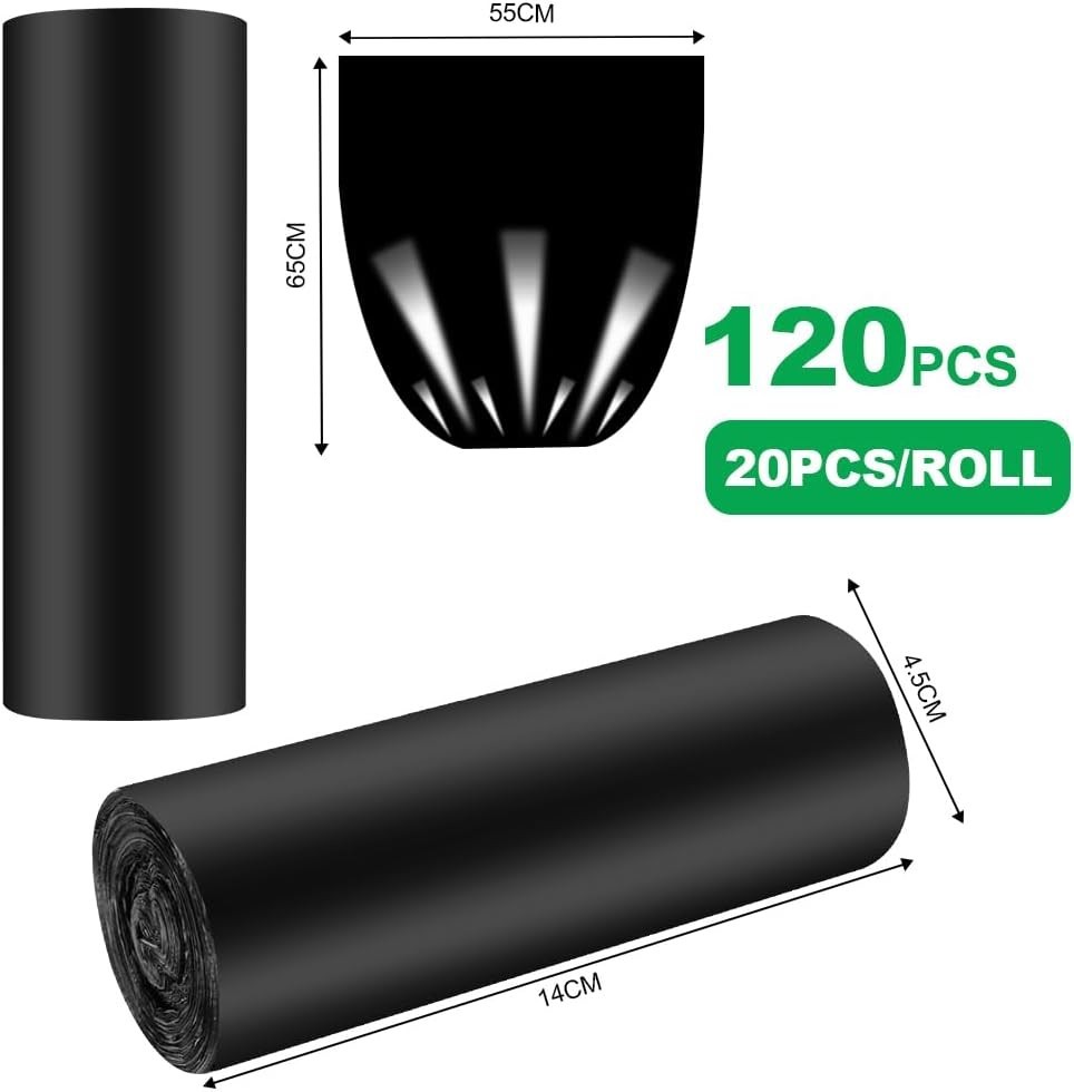 120 Pack Camping Toilet Bags 30L Heavy Duty Portable Waste Liners Black