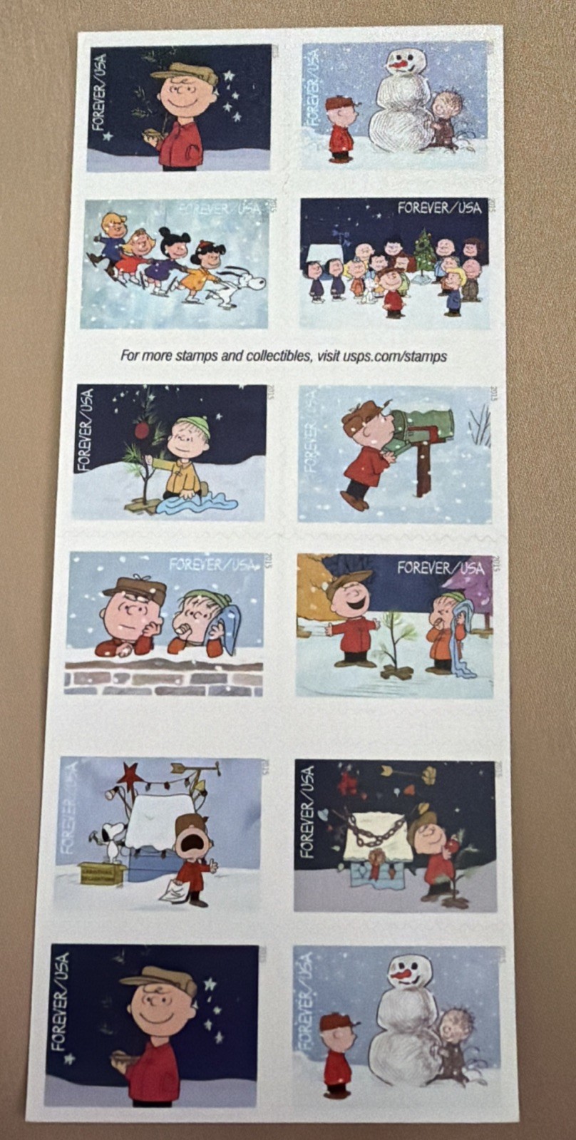 20 USPS A Charlie Brown Christmas Forever Stamps - CLEARANCE