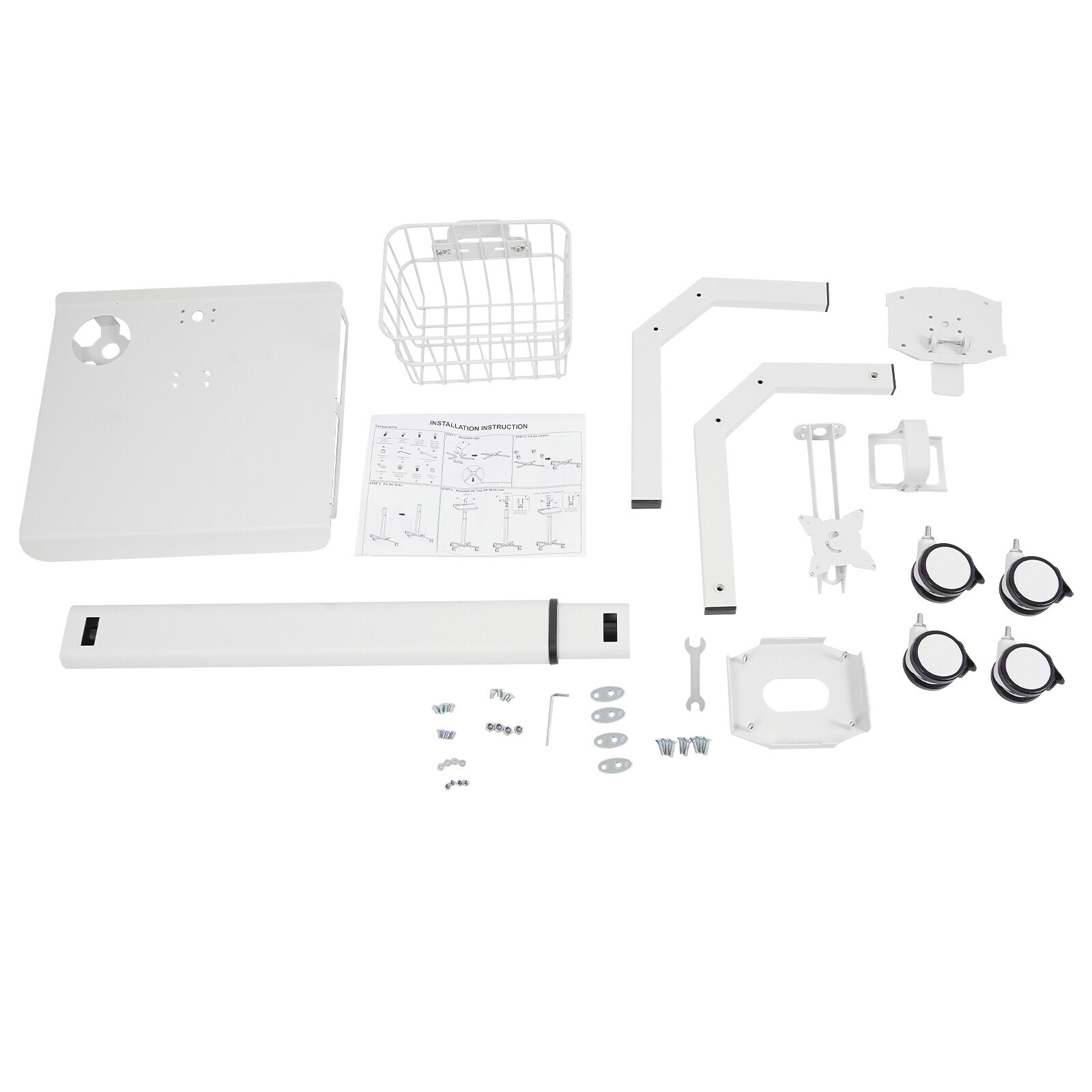 Adjustable Rolling Medical Cart with iPad Holder for Healthcare & Spa