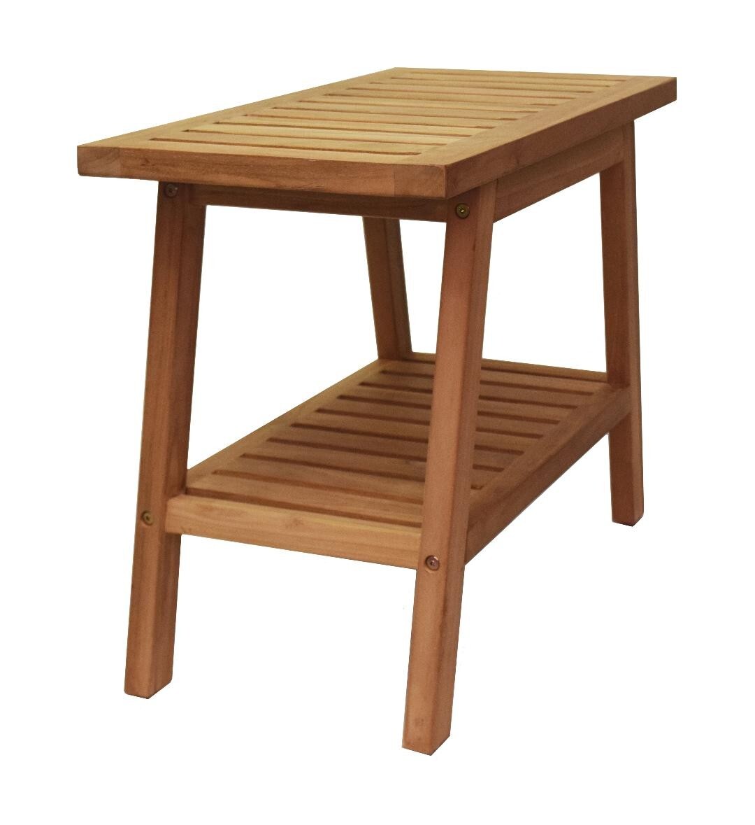 Teak Bath Bench with Shelf CLOSEOUT !!