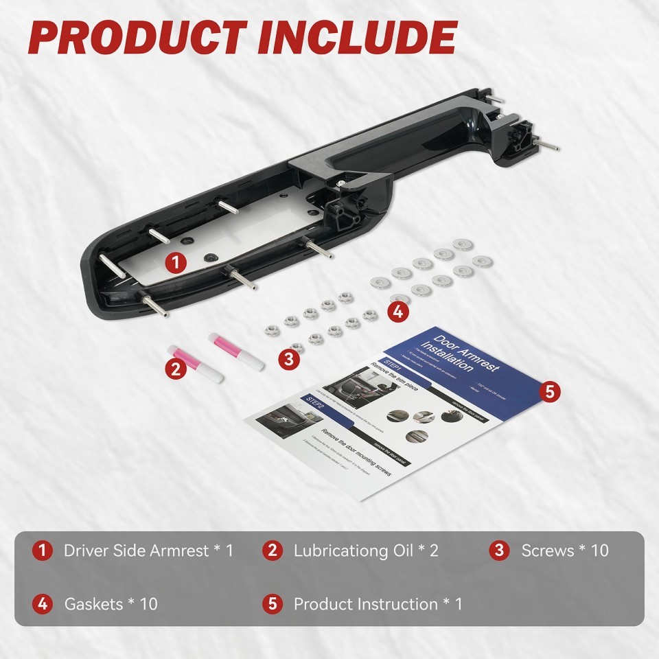 22818465 Front Left Driver Side Armrest Repair Kit Fit for Chevy Silverado 1500