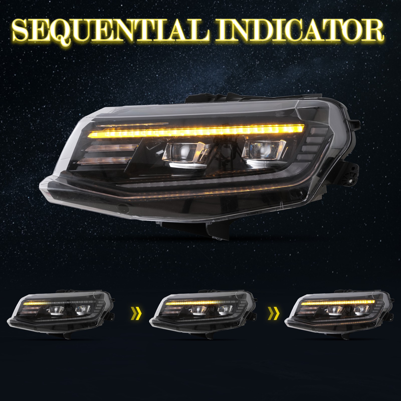 VLAND LED Headlights For 2016-2018 Chevrolet Camaro W/Sequential & Animation