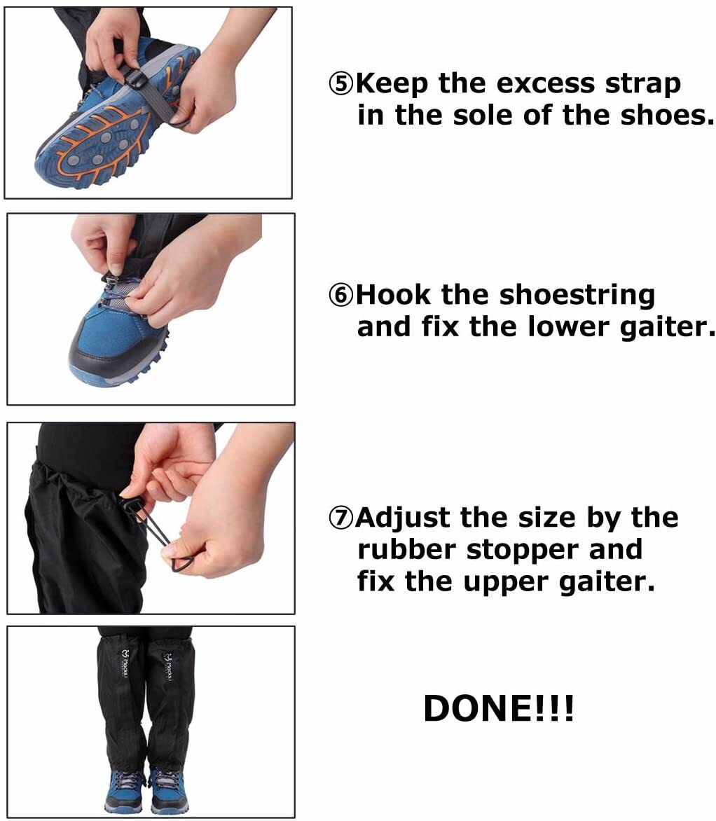 Waterproof Gaiters Leg Nylon Cover for Outdoor Hiking Walking Climbing Snow 16"