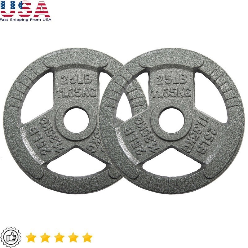 50lb Olympic Cast Iron Weight Plate Durable Rust Resistant Fitness Plates New
