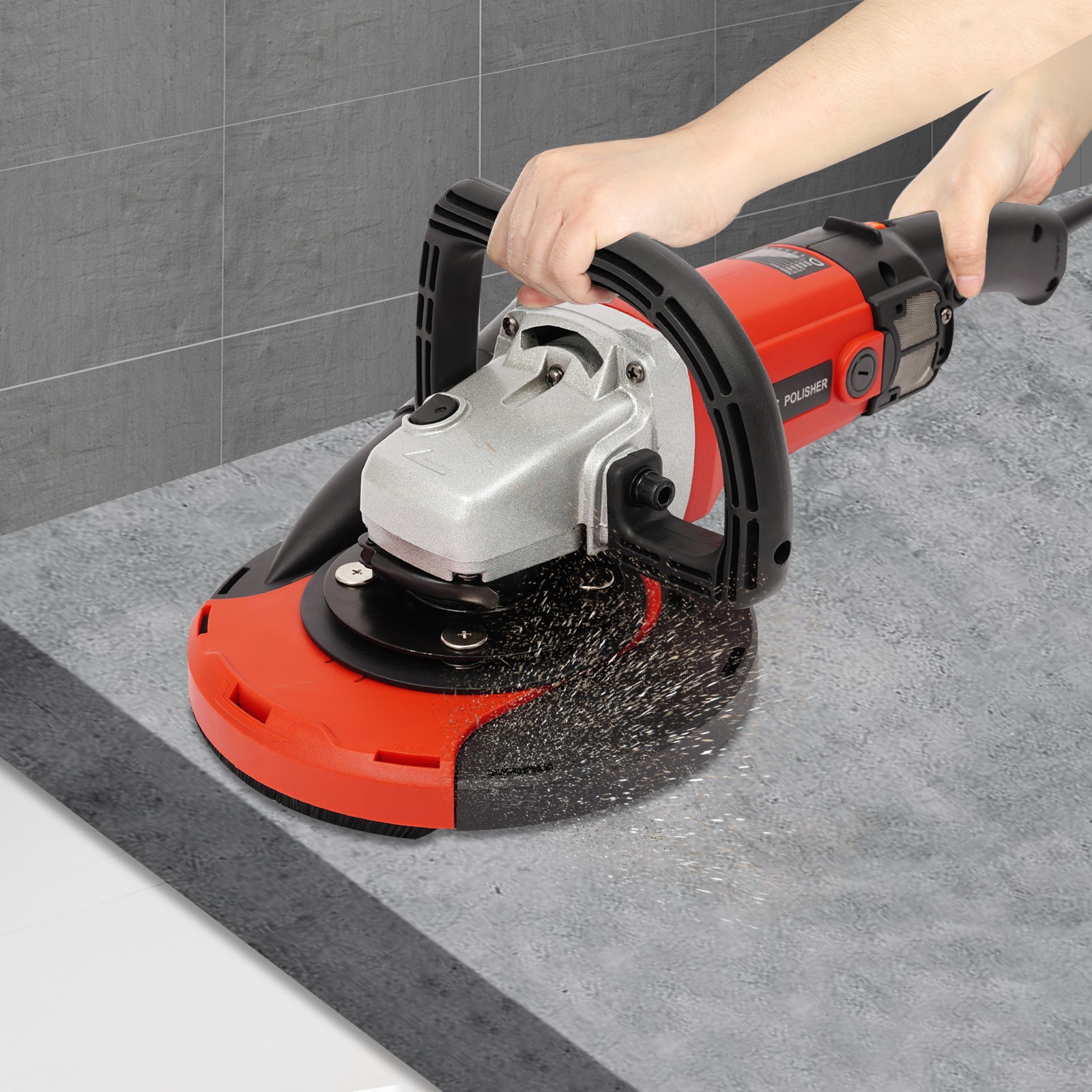 Handhold Concrete Grinder Adjustable Grinding Machine with Dust Extraction Port