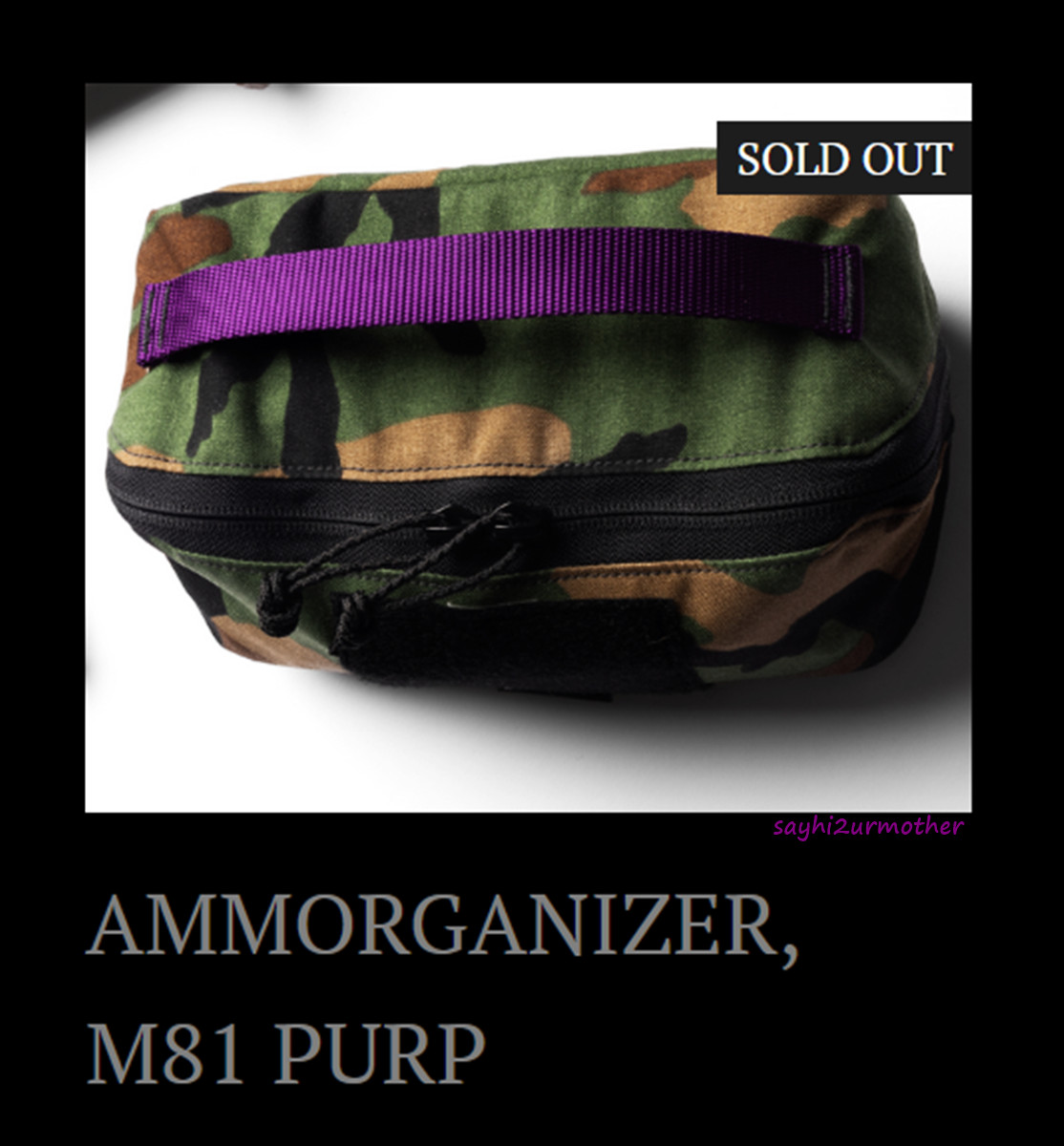 BRAVE CASTLE x GHOST MOUNTAIN GROUP M81 x PURPLE PADDED BAG NOT WRMFZY SLING