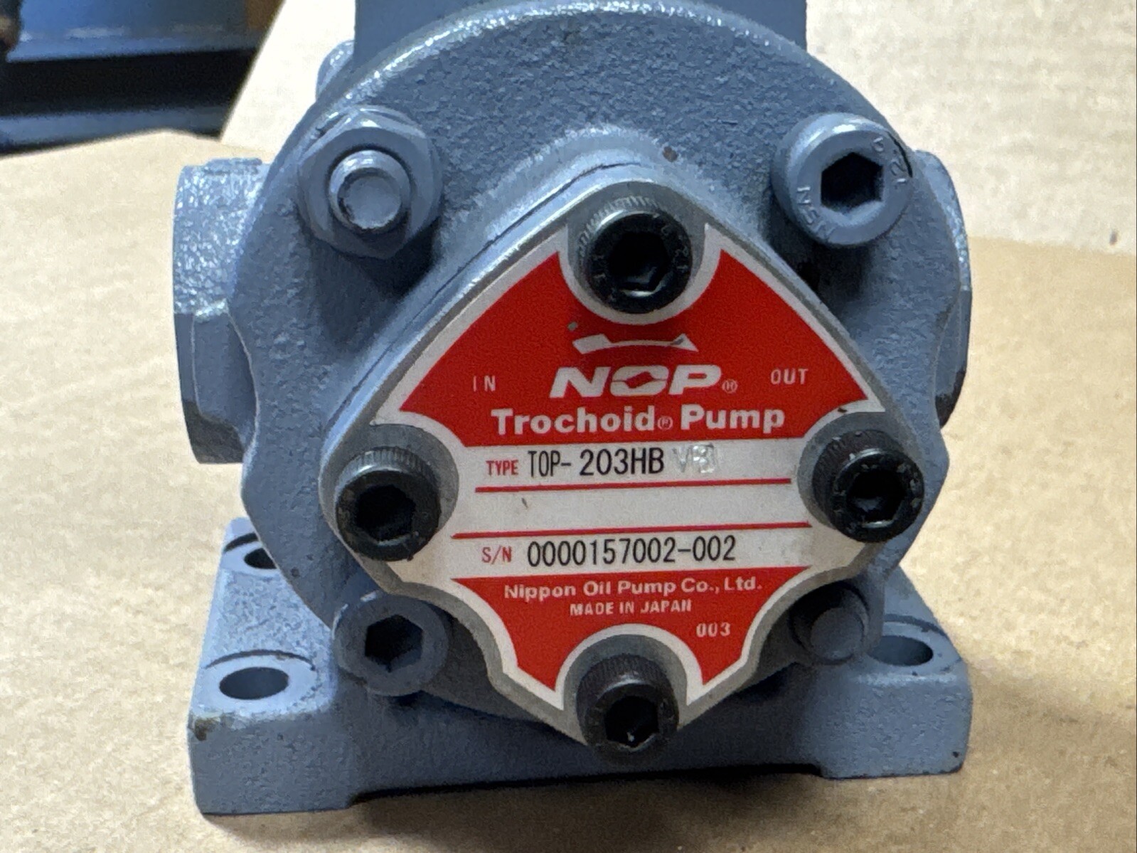 NEW NOP Nippon TOP-203HB VB Trochoid Oil Pump 2VB 2L Relief WARRANTY FAST SHIP