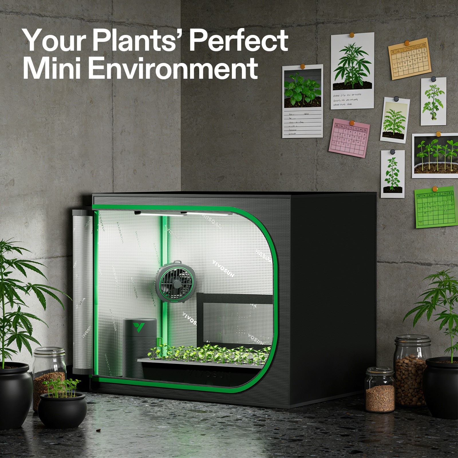 VIVOSUN 24″x16″x20″ Propagation Clone Tent Mini Grow Tent Seeding Room w/ Tray