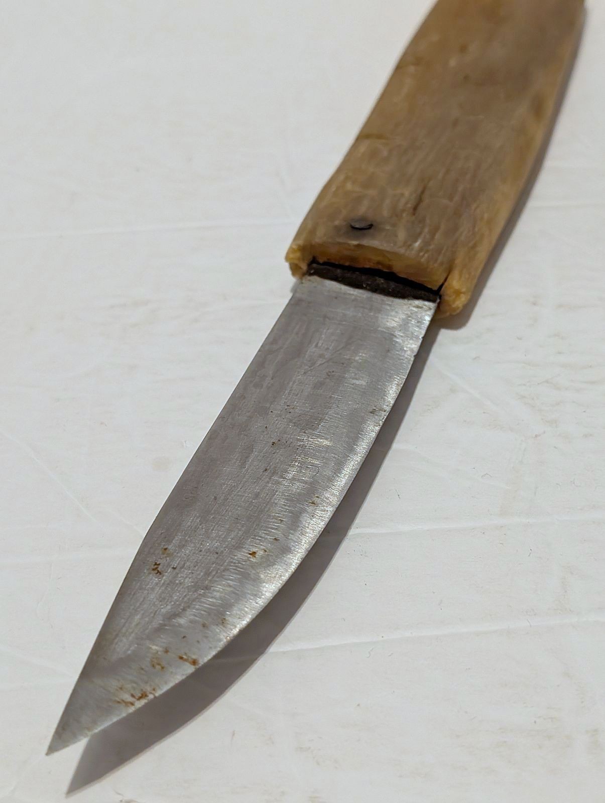 Antique Primitive Handmade Knife with Bovine Bone/Horn Handle