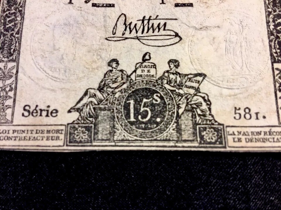 FRENCH REVOLUTION MONEY 1793 historical banknote collectible