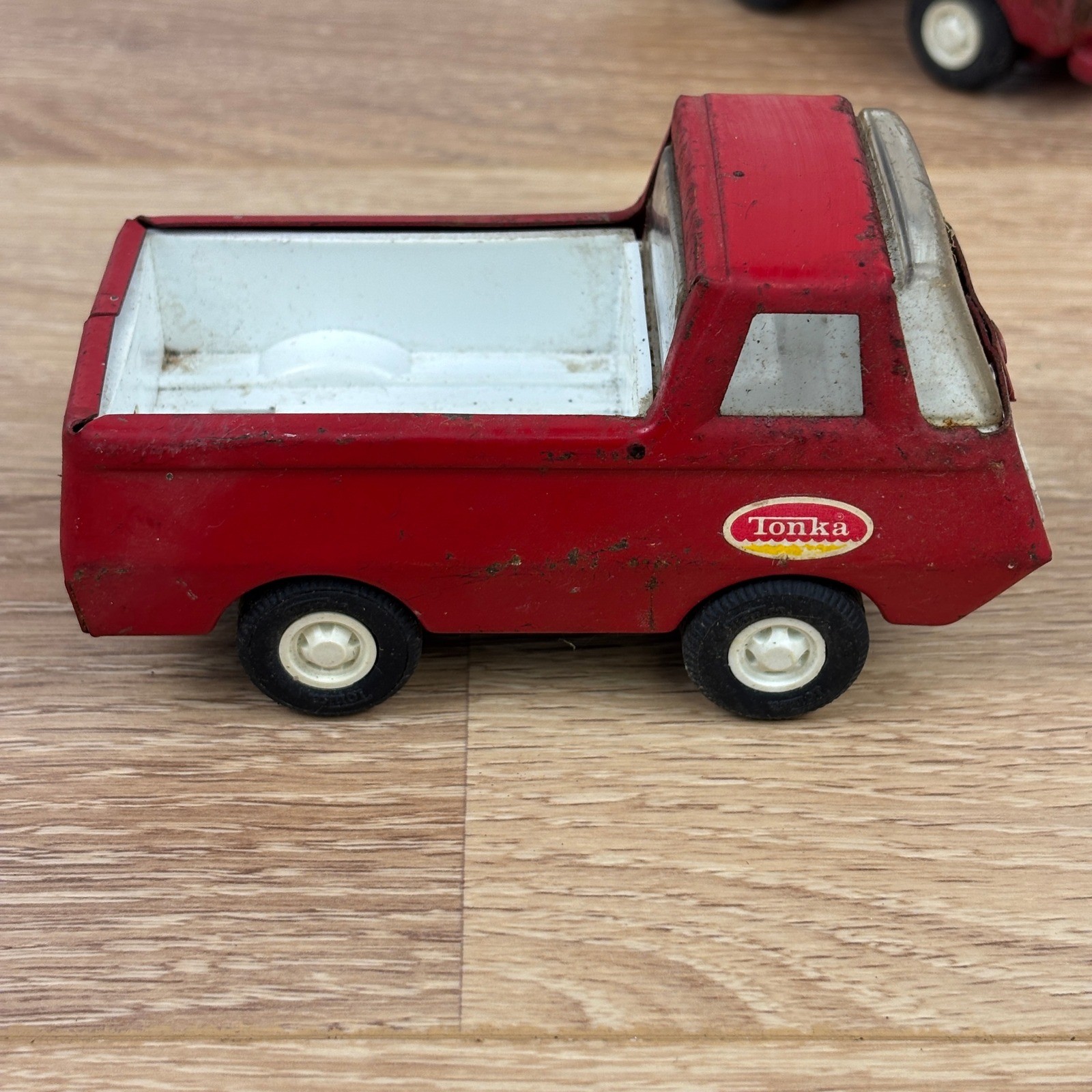 Vintage Tonka Steel Dump Truck and Pickup Truck Lot Red Yellow Green