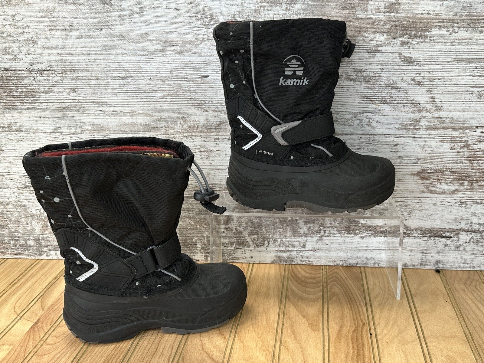 Kamik Insulated Waterproof Winter Snow Boots Black Youth Boys Toddler Size 11