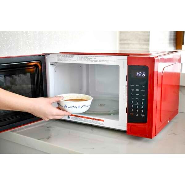 Frigidaire 0.9 Cu Ft Red Countertop Microwave Oven Compact & Powerful Microwave