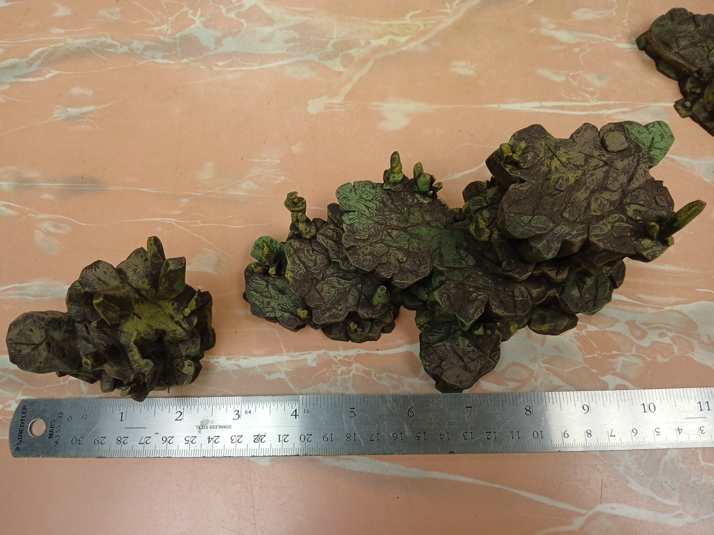 Tabletop Wargaming Terrain -Painted Badlands Hills Set Plastic 4 Pieces 40K #A