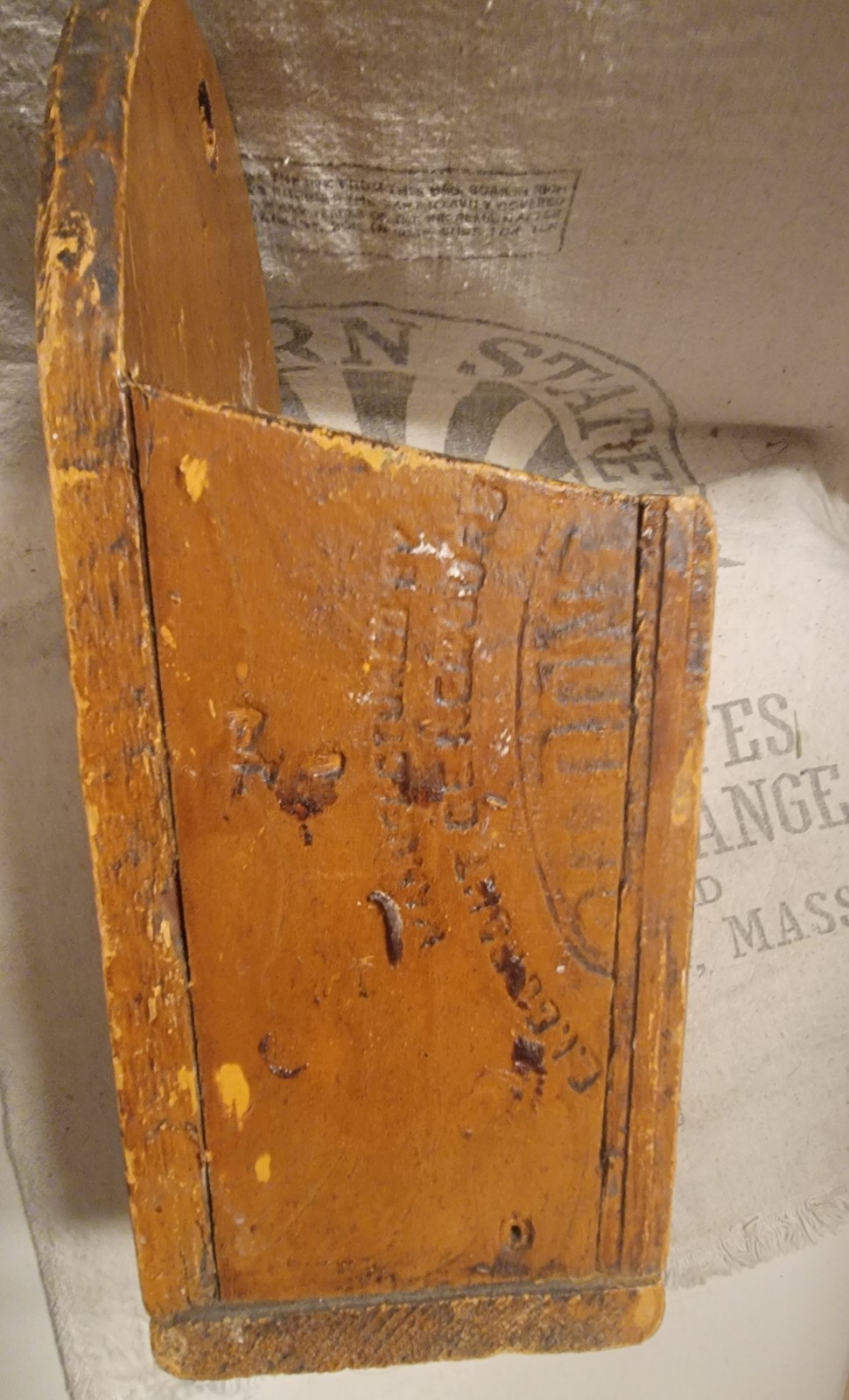Early 19c New England wall/candle box