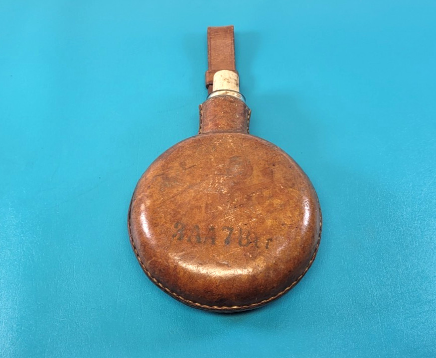 Vintage Military Glass Leather Canteen Decanter Flask + Regimental Markings